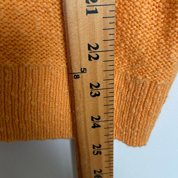 Loft Cropped Sleeveless Sweater Top Size L Orange Slouchy Boho Minimalist Cozy - Picture 8 of 10